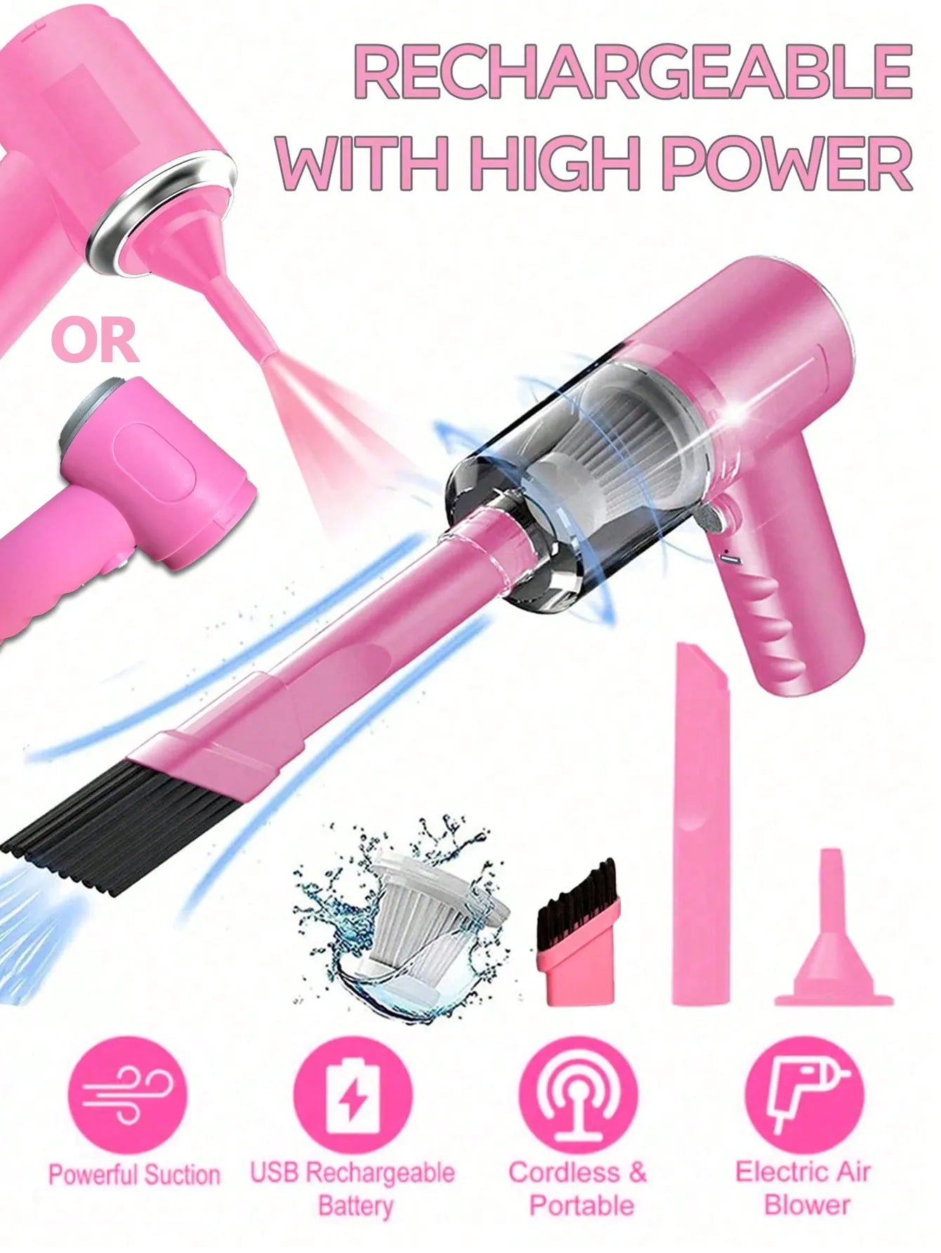 🚗✨ 3-in-1 TurboVac Pro™ | Car & Home Mini Vacuum 💨🔋