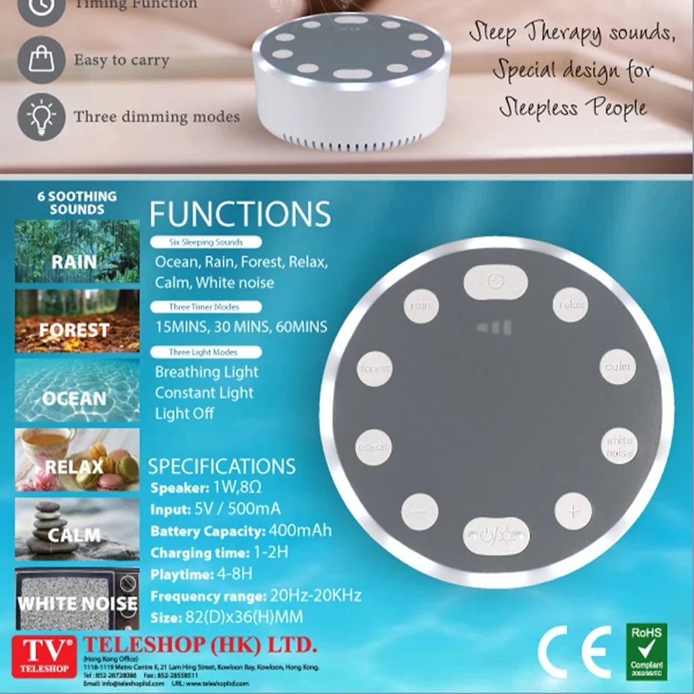 🎶 DreamWave™ White Noise Machine – Peaceful Sleep for Babies & Adults